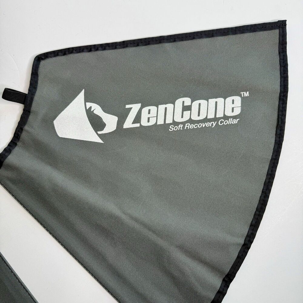 ZENPET ZenCone Soft Recovery Collar XL Dog & Cat Protective Cone Gray w/Plastic